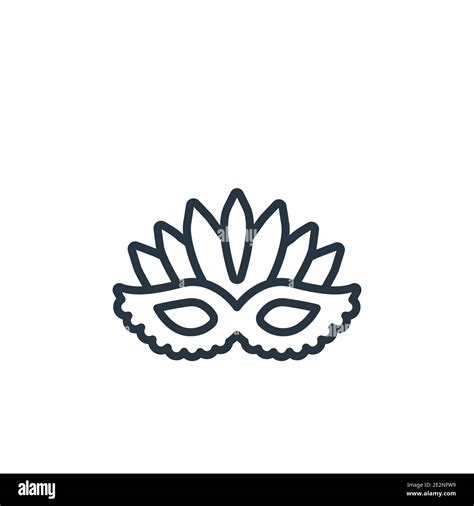 Mask for brazil carnival celebration outline vector icon. Thin line ...