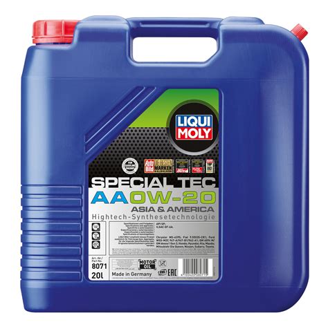Синтетическое моторное масло Special Tec AA 0W-20 20 л. 8071 LIQUI MOLY ...