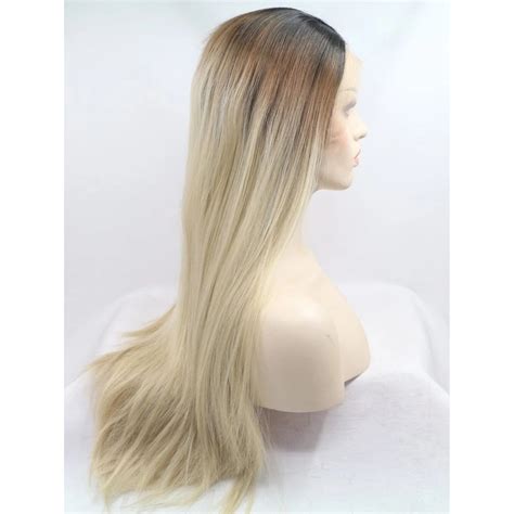 Long Straight Ombre Blonde Synthetic Lace Front Wigs For Women Free Shipping 49 99