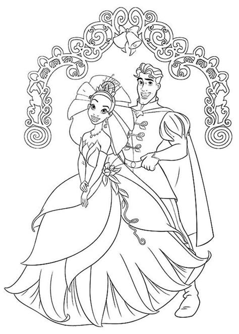 Tiana And Prince Naveen Coloring Pages