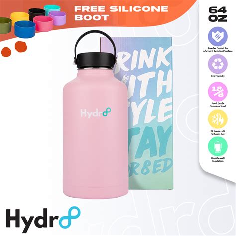 Hydr Oz Pink Wide Mouth Vacuum Insulated Flask Stainless Bottle Tumbler Hot Cold Shopee