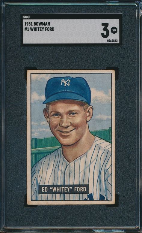 1951 BOWMAN BASEBALL 1 WHITEY FORD RC SGC 3 VG HOF ROOKIE EBay