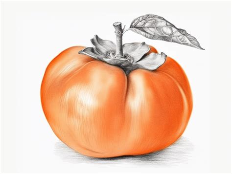 Persimmon Sitting On A White Background D Art Persimmon Png