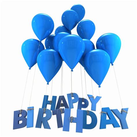 Blue Happy Birthday balloons — Stock Photo © daboost #5447006