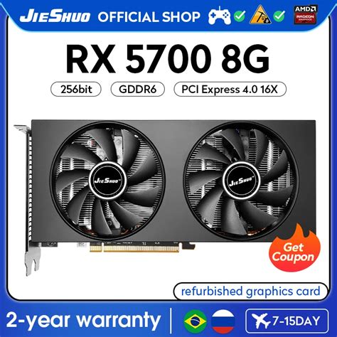 JIESHUO AMD RX 5700 8GB Gaming Graphics Card GPU 2304 GDDR6 256 Bit