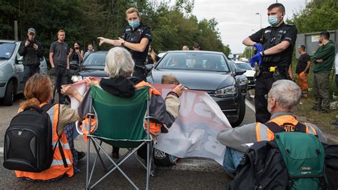 Climate Protesters Block Motorway Junctions In England