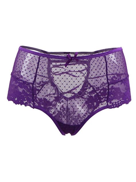 Women Sexy Panties Lace Polka Dot Lace Up High Waist Panties