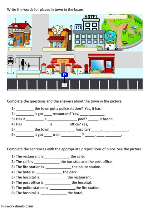 Pin On Places In The City Worksheets Esl English