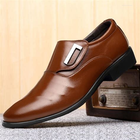 Fashion Men's Slip On Loafers Shoes Casual Leather Shoes Office Wedding ...