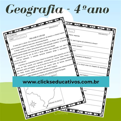 Atividades de geografia 4º ano