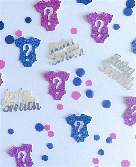 Personalised Gender Reveal Confetti Gender Reveal Decor Etsy