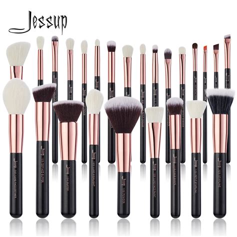 Ensemble De Pinceaux De Maquillage Jessup 10 25 Pi Ces Or Rose Noir