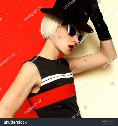 Sexy Blonde Lady Retro Style Minimal Stock Photo Shutterstock