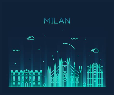 Premium Vector Milan Skyline Detailed Silhouette Trendy Vector