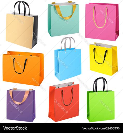 Color paper bags Royalty Free Vector Image - VectorStock