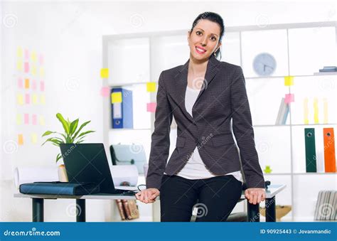 Business Woman In The Office Posing Stock Image Image Of Person Look