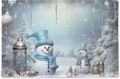 Wellsay Christmas Snowman Puzzles for Adults and Kids 500 Pieces ...