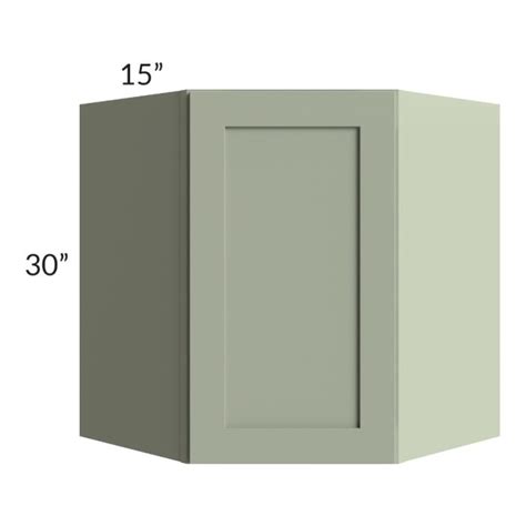 Midtown Pistachio Green Shaker 27x30 Diagonal Corner Wall Cabinet