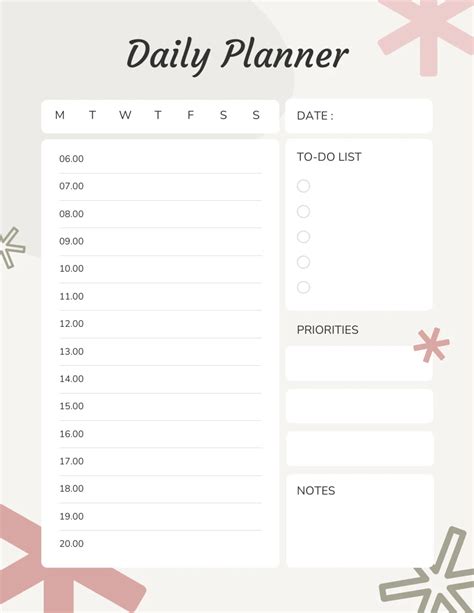 Flower Minimalist Daily Planner Template Venngage