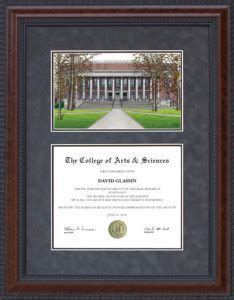 Diploma Frame with Diploma Frame with Harvard Campus Lithograph ...