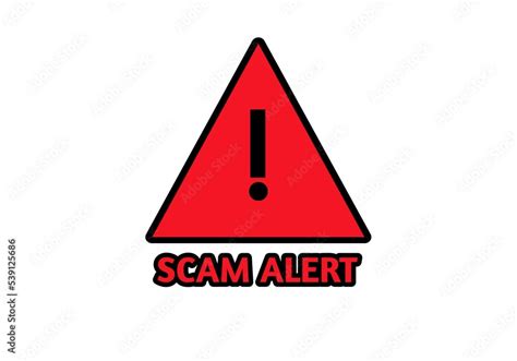 Banner with red scam alert Attention sign Cyber security icon Caution ...