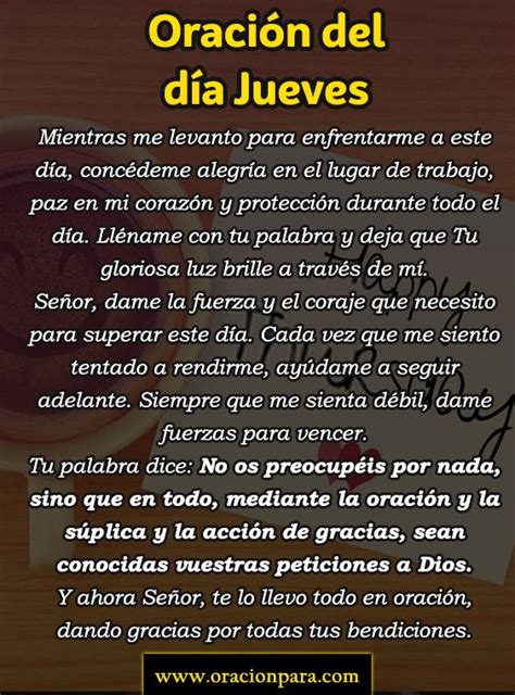 Oración Del Día Jueves Y Versiculos Biblicos Para Pedir Protección En