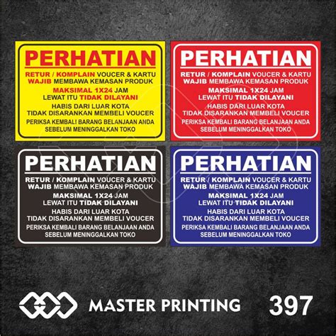 Jual Stiker Perhatian Retur Komplain Voucher Sticker Vinyl