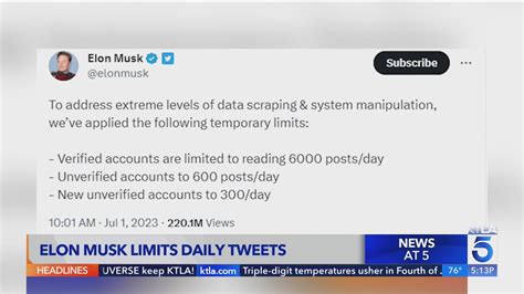 Elon Musk Says Twitter Is Limiting How Many Posts A User Can Read Youtube