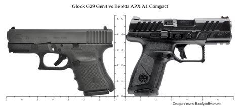 Glock G Gen Vs Beretta Apx A Compact Size Comparison Handgun Hero