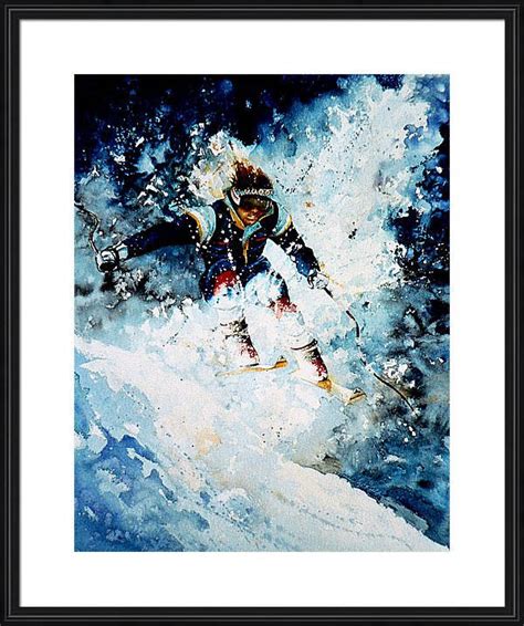 Downhill Skiing Painting Alpine Skiing Action Art