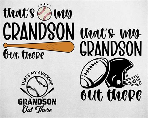 Thats My Grandson Out There Svg Baseball Grandma Svg Grandson T