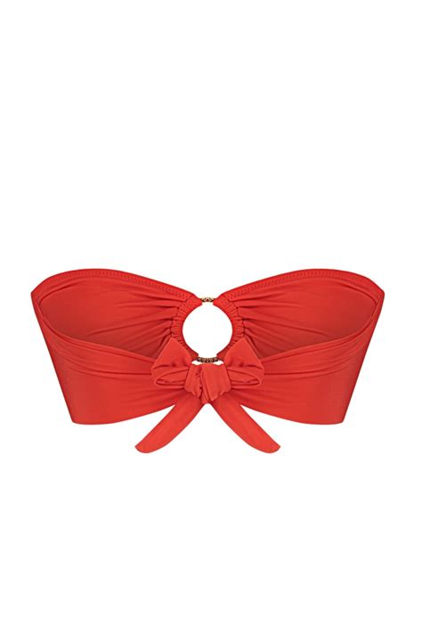 Trendyol Collection Red Strapless Accessorized Bikini Top Tbess Bu Trendyol