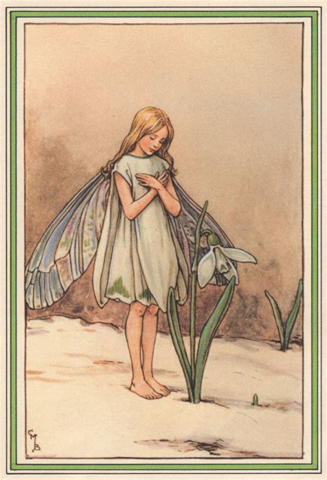 Snowdrop Fairy By Cicely Mary Barker Winter Flower Fairies 1985 Old Print