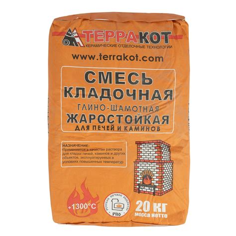 Купить Кладочная смесь жаростойкая для печей и каминов Терракот, 20 кг ...