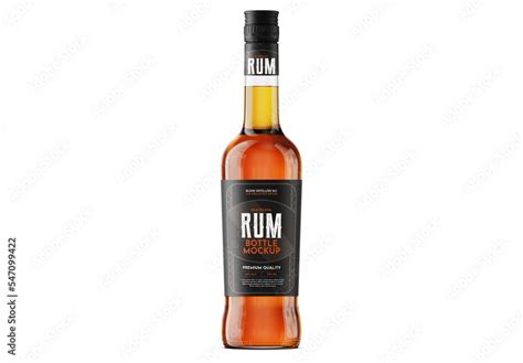 Rum Glass Bottle Mockup Stock Template | Adobe Stock