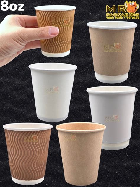 Paper Cup 8oz 12oz 16oz Lid Single Double Wall Ripple Disposable Coffee Hot Sweet Corn
