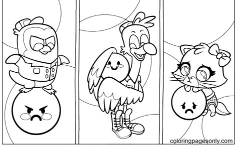 Pip Freddy Mia Peggy Y Un Mono Para Colorear Tots Coloring Pages The