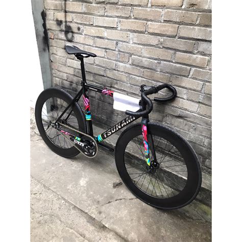 Xe đạp fixed gear Tsunami SNM 300 tay cong bánh 7cm mới 100 Shopee