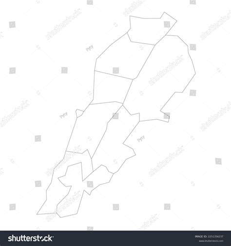 Lebanon Political Map Administrative Divisions Stock Vector (Royalty ...