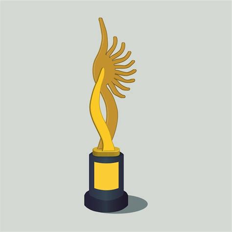 Premium Vector Golden 3d Trophy First Place Winner Prize IIFA Award