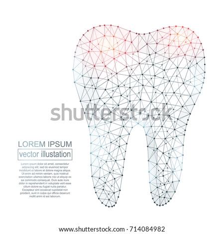 Polygonal Tooth Abstract Image Isolated On Stock Vector