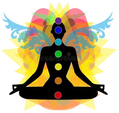 Yoga Woman With Chakra Symbols Stock Vector Illustration Of Fitness