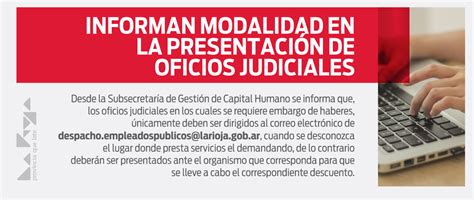 Modalidad En La Presentación De Oficios Judiciales Empleados Públicos