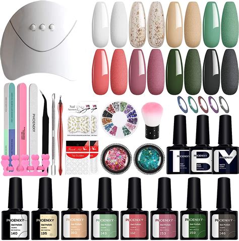 Kit Vernis Semi Permanent Complet Phoenixy 8 Couleurs Vernis Gel Avec