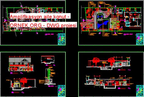 Proje Sitesi Amplifikasyon Aile Konut Autocad Projesi