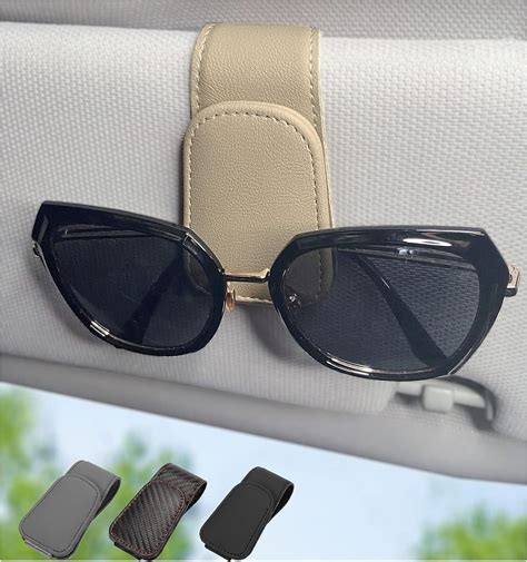 Magnetic Leather Sunglass Holder For Car Sunglasses Clip For Car Visor Auto Interior