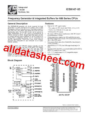 Ics F Datasheet Pdf Integrated Circuit Systems