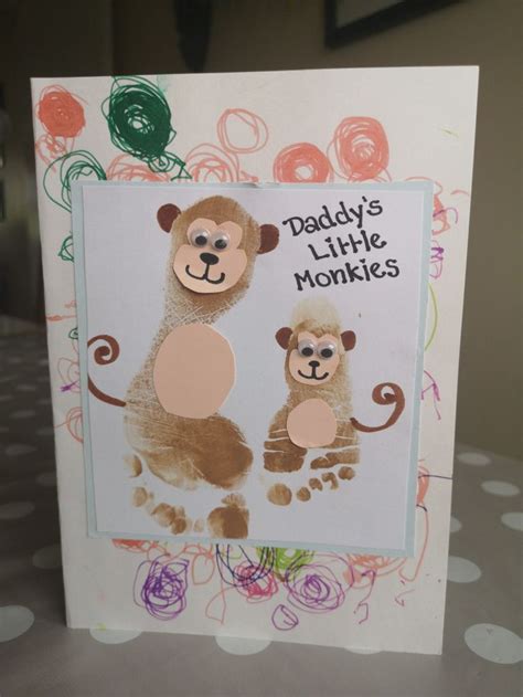 Father S Day Card Monkeys With Footprint Art