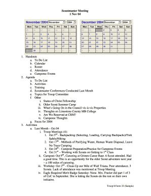 Fillable Online Bsa Troop Troop Form Sample Scoutmaster Meeting