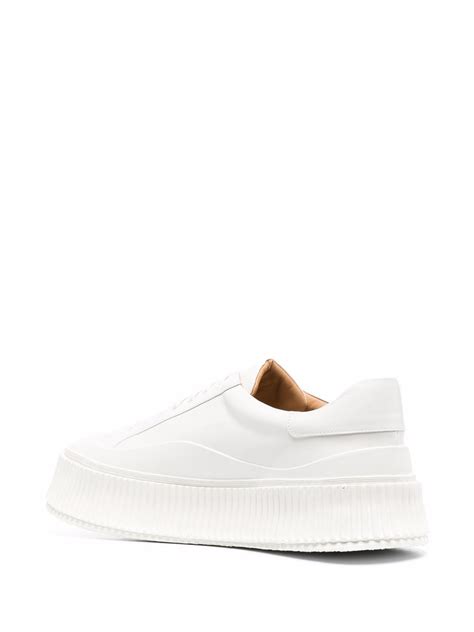 Jil Sander White Leather Platform Sneakers ModeSens